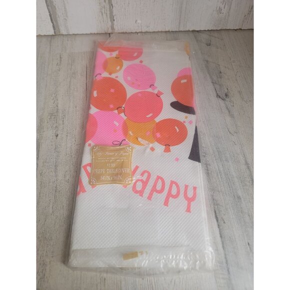 New year vintage paper table cloth holiday decor xmas balloons - Picture 4 of 6